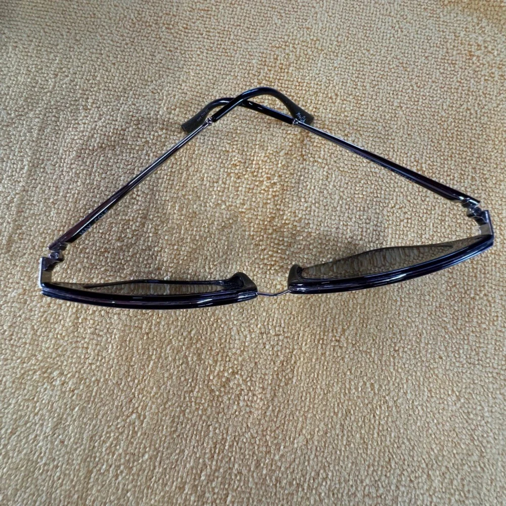 Max Cole Eyeglass Black Silver Square *FRAMES ONLY*